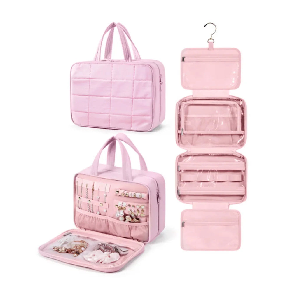 Travel Hanging Toiletry Bag with Jewelry Organizer | Multi-Pocket