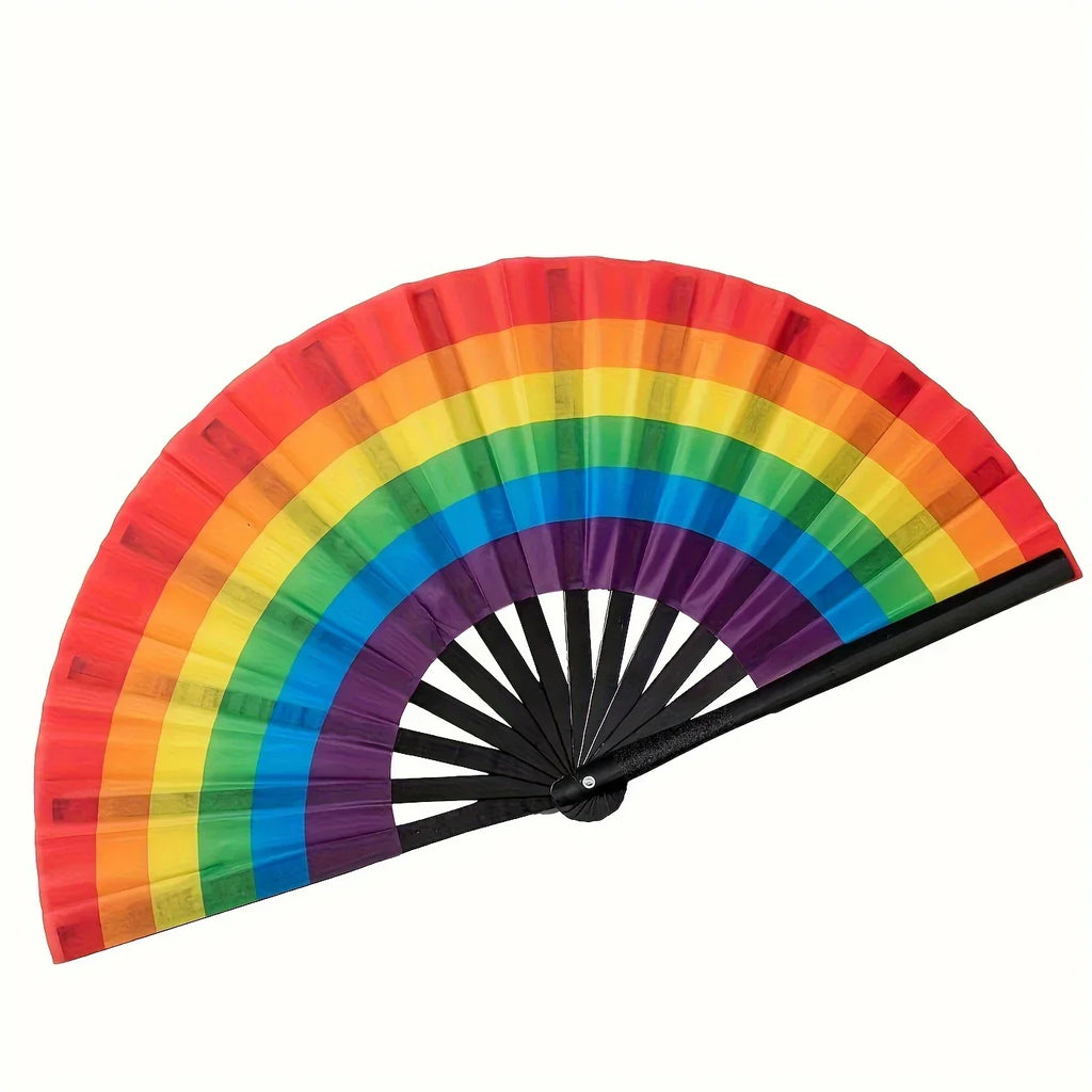 Rainbow Folding Fan – Dance, Wedding & Cosplay Prop