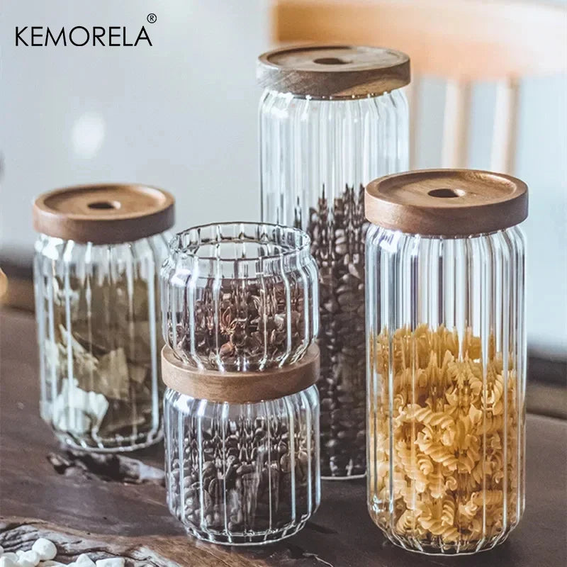 Glass Storage Jar with Acacia Wood Lid | Airtight Borosilicate