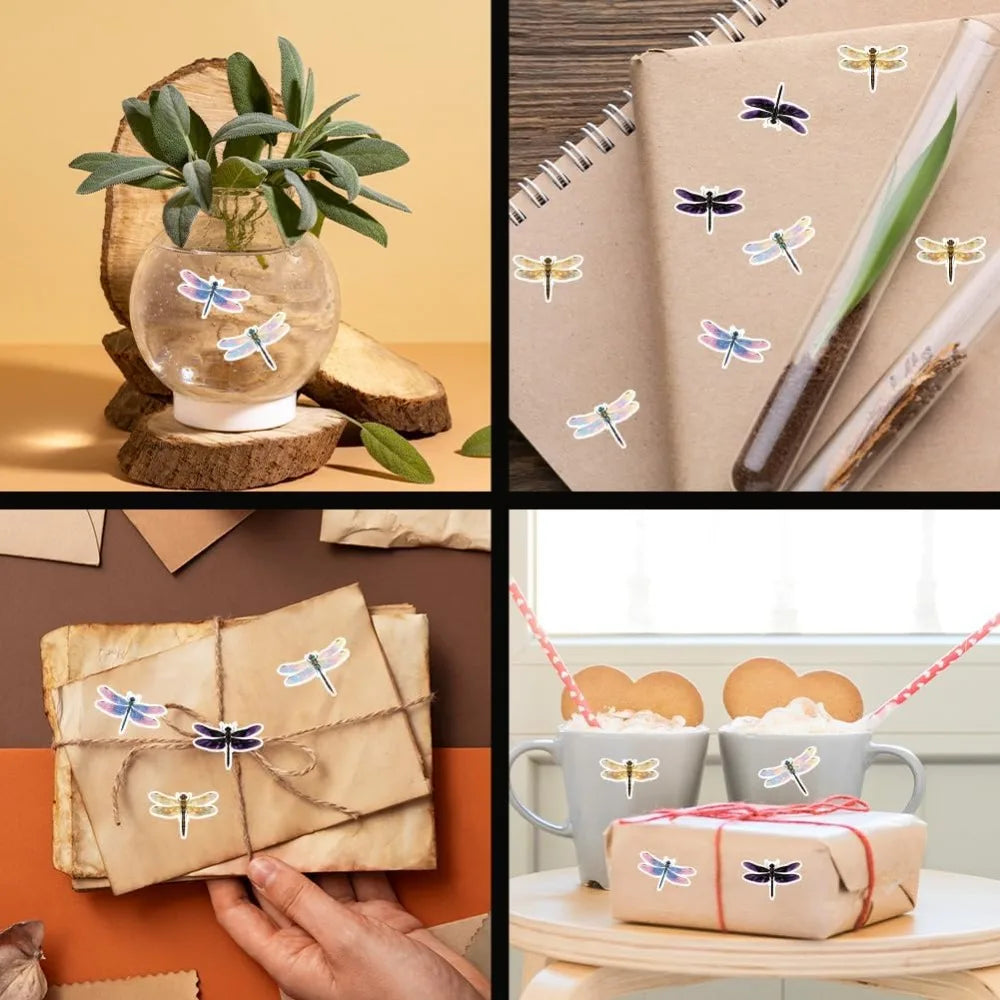 Dragonfly Decorative Stickers – 240 Pcs Self-Adhesive Labels