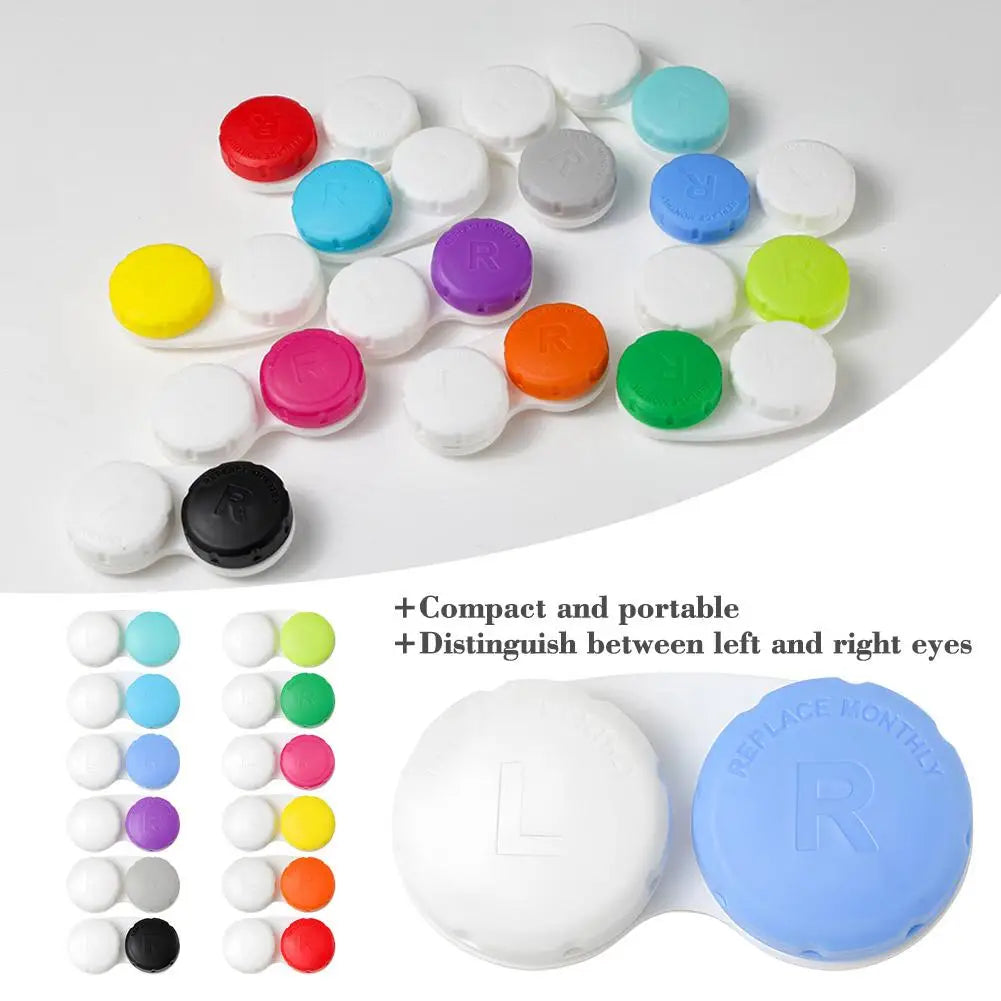 12-Pack Colorful Contact Lens Cases – Travel Holder Kit