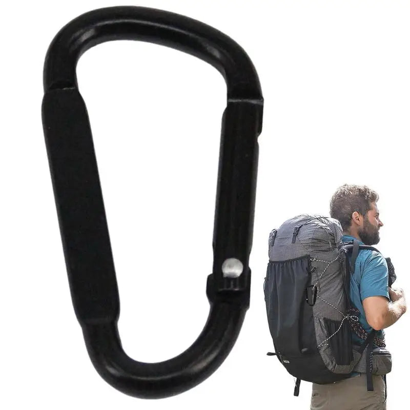 D Ring Clip Aluminum Alloy Spring Snap Metal Carabiner Travel