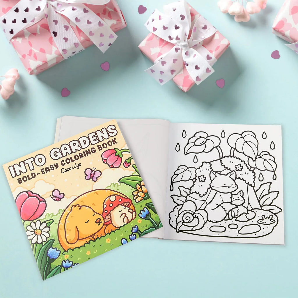 Into Gardens Adult Teen Coloring Book Comfy Patterns Bold Easy Cute
