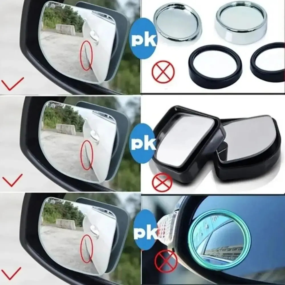 2-Pack Blind Spot Mirrors – 360° Wide Angle Rearview Car Mirror