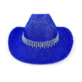 Women's Cowgirl Hat Stylish Rhinestone Design Sun Wide Brim Western