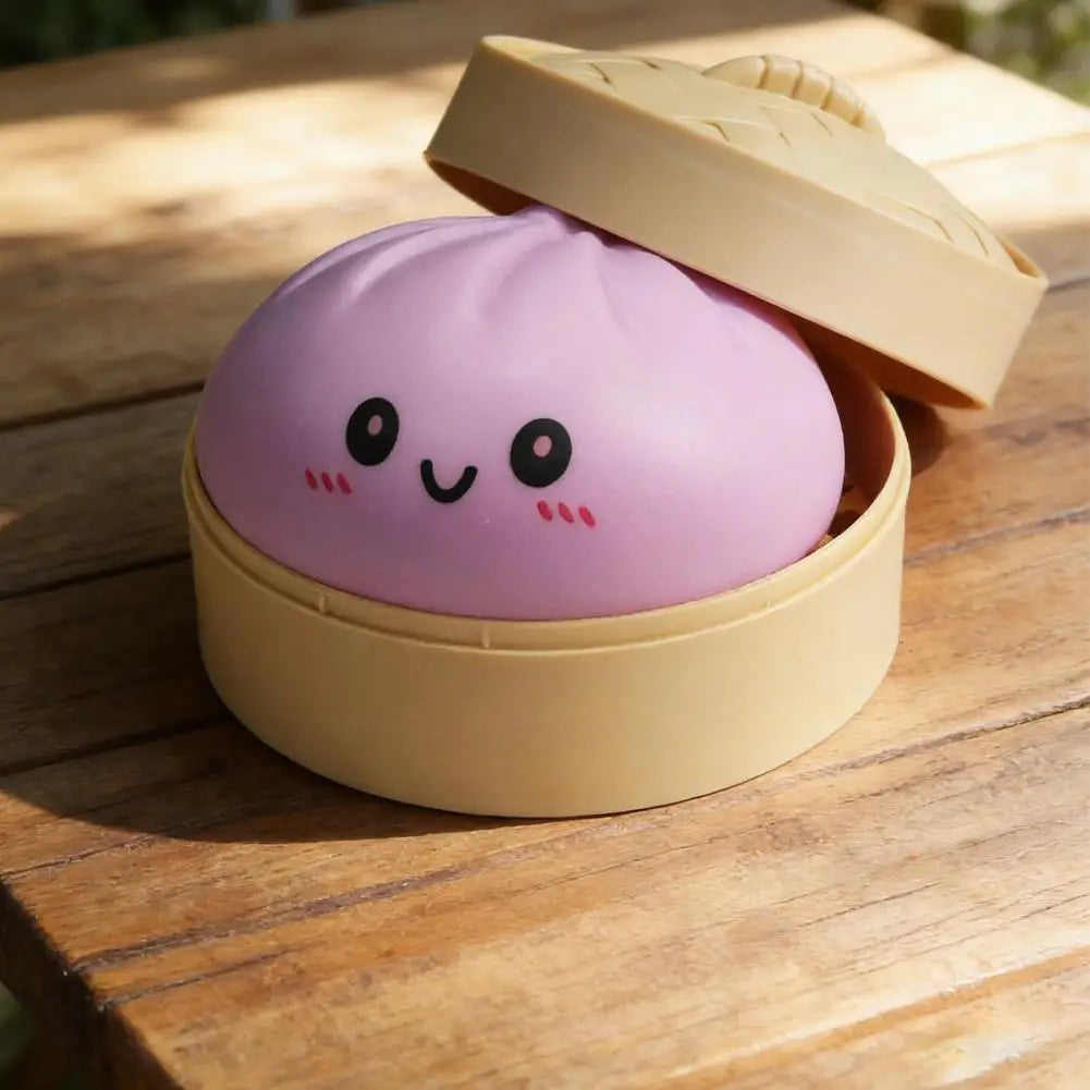 Dumpling Squishy Squeeze Toy – Colorful Soft TPR Fidget Ball