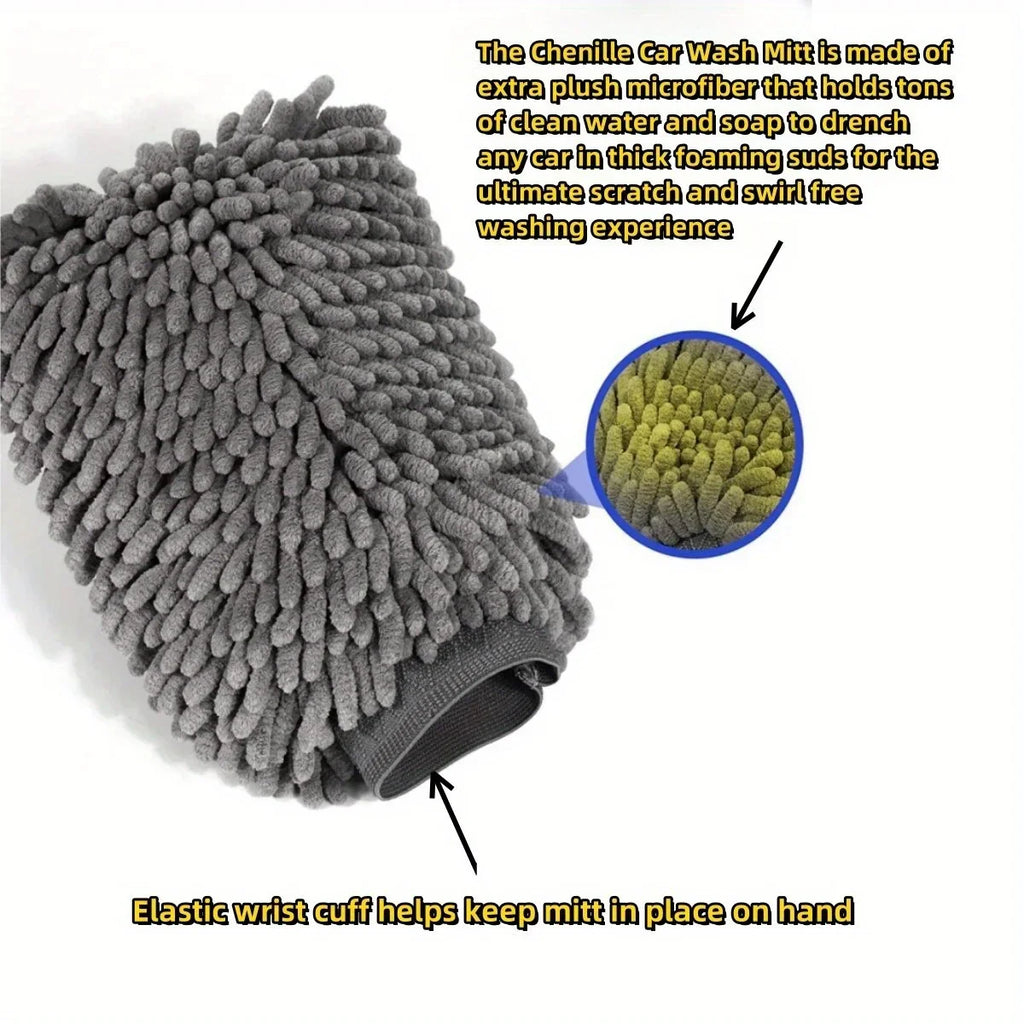 Microfiber Car Wash Gloves 2-Pack – Superfine Fiber Mitt