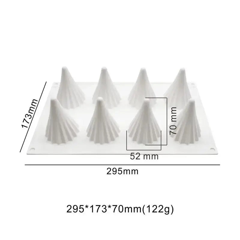 8-Grid Christmas Tree Silicone Mold – Chocolate, Candle & Fondant