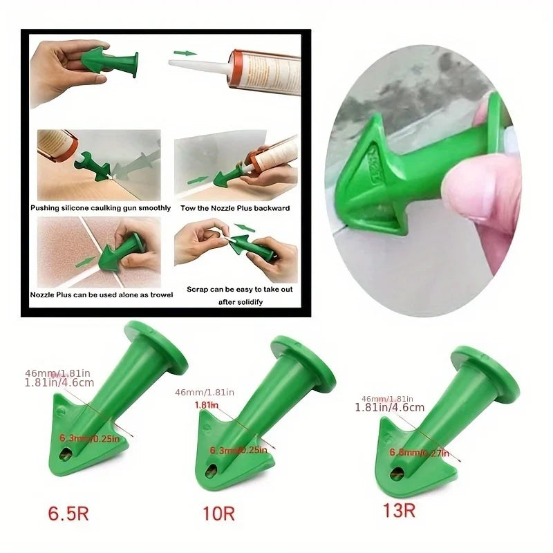 3-Piece Silicone Caulk Applicator Tool Set – Reusable Nozzles