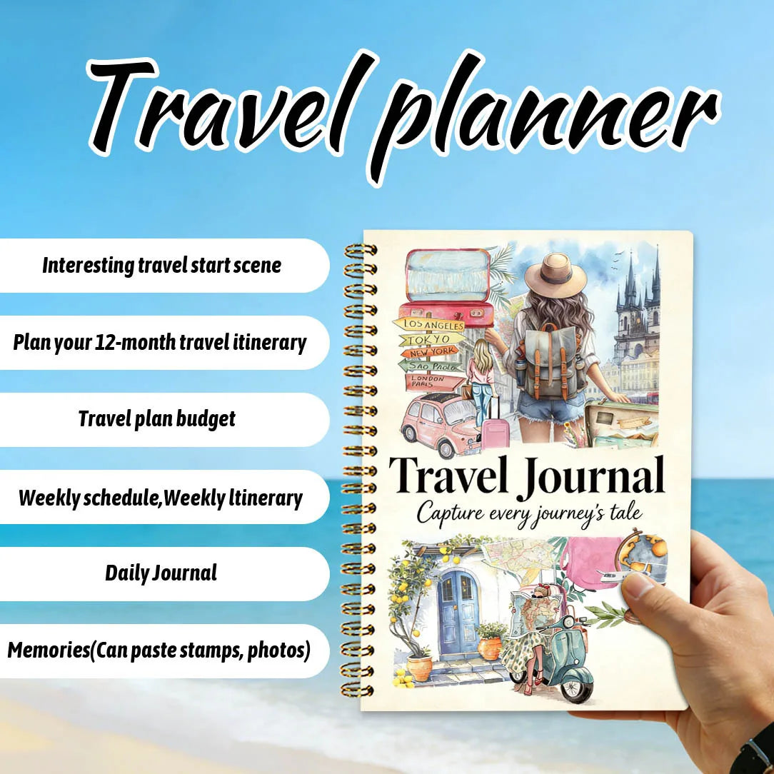 Travel Journal Planner Women A5 Spiral Notebook Trip Planning Budget