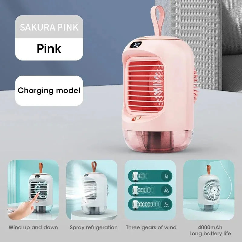 Portable USB Desktop Fan with Humidifier & Night Light | 280mL
