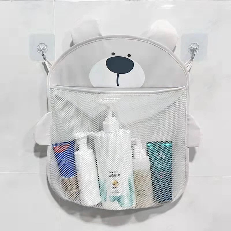 Mother Kids Baby Bath Toys Storage Bag Strong Suction Cups Game