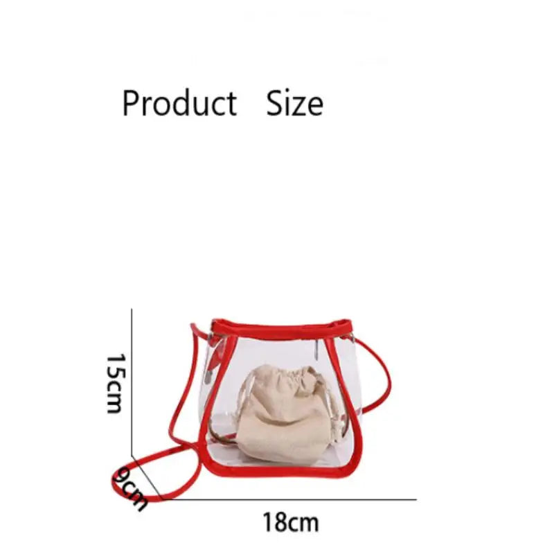 Clear PVC Crossbody Bag – Waterproof 2-in-1 Shoulder Bag