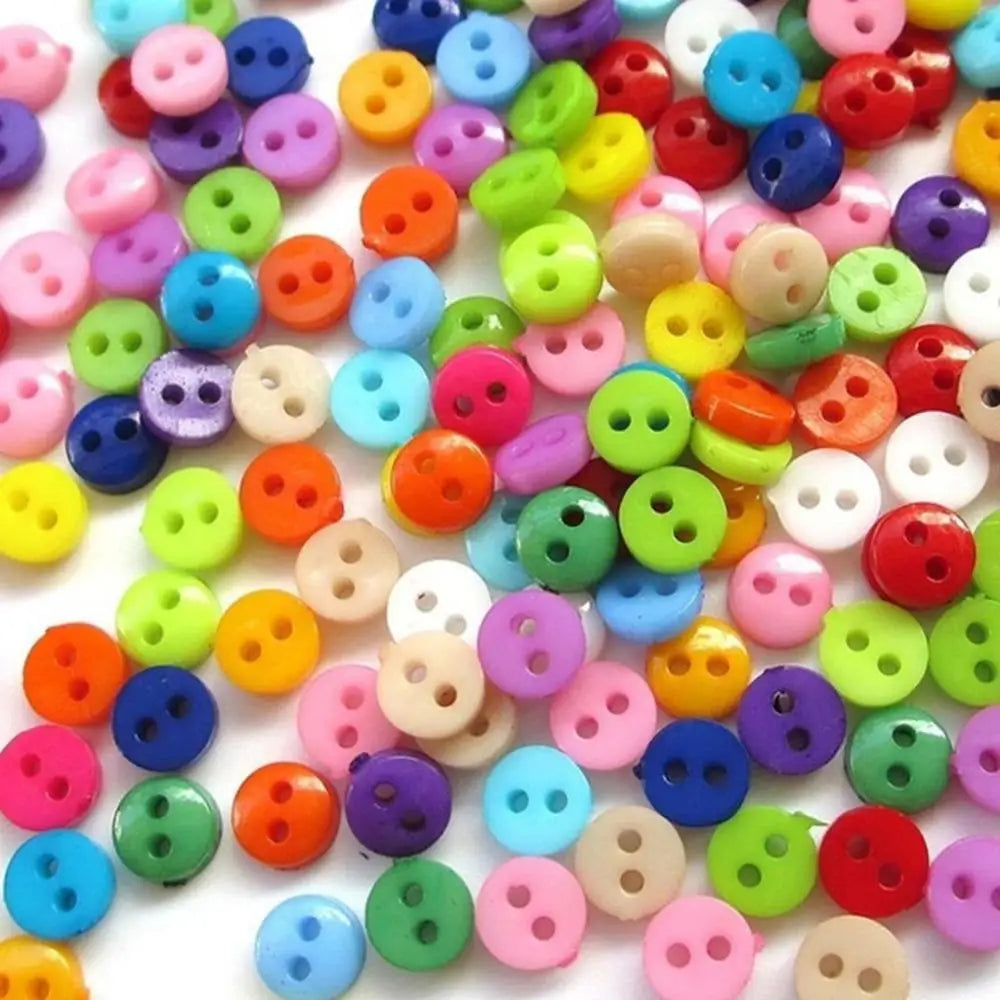 50pcs Mini Round Sewing Buttons 3/4/5mm – 2-Hole DIY Craft
