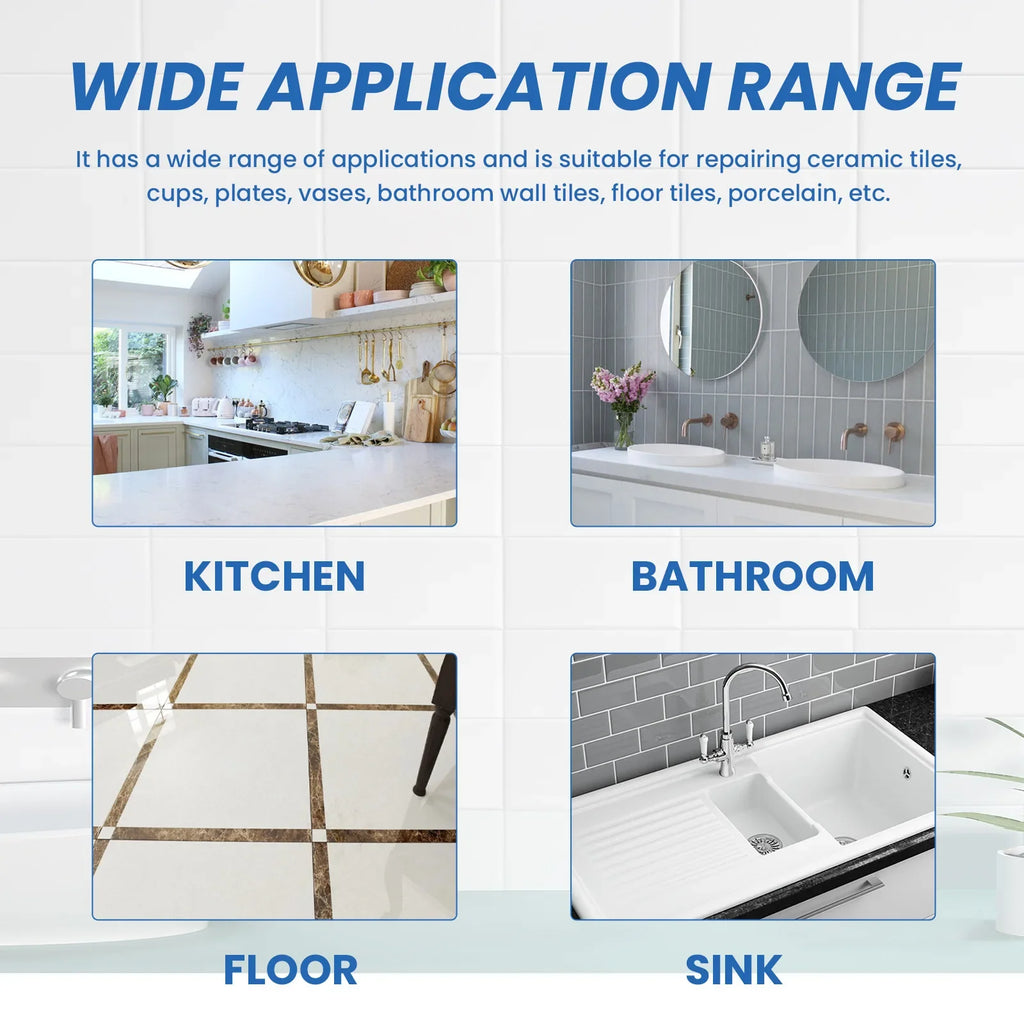 100g Tile Repair Paste – Waterproof, Fast-Drying + Scraper & Sandpaper