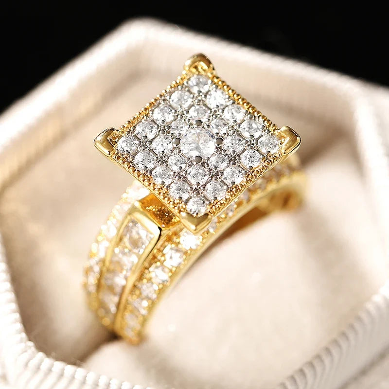 Huitan Women's Cubic Zirconia Wedding & Engagement Ring