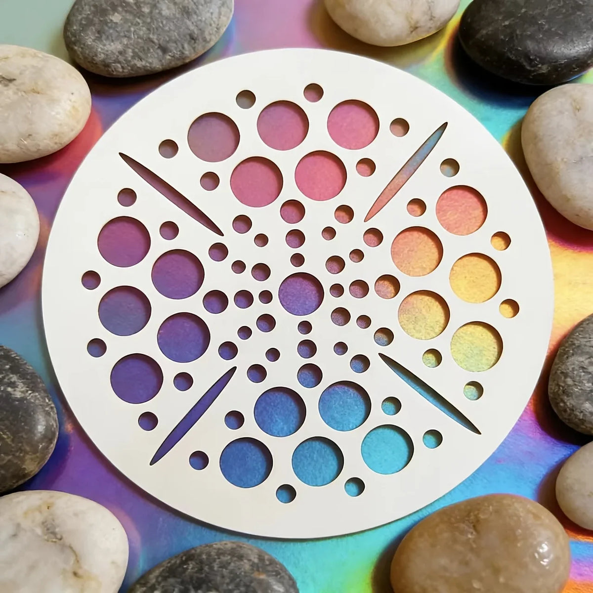 24 Circular Mandala Pattern Hollow Templates Suitable DIY Rock Art