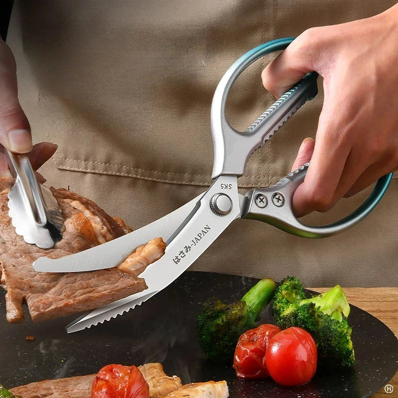 Kitchen Scissors – All-Steel Curved Blade Food Shears