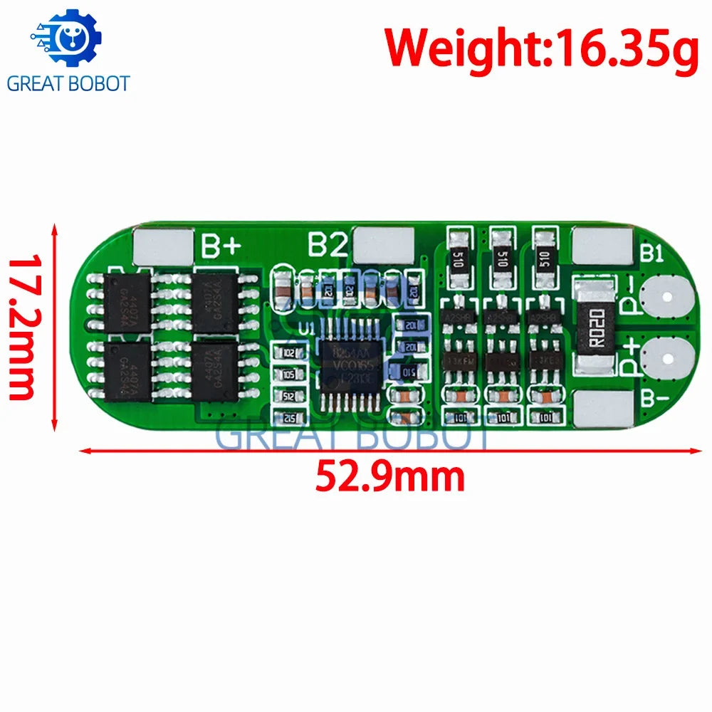 3S 10A BMS 12V Li-ion Battery Protection Board for 18650