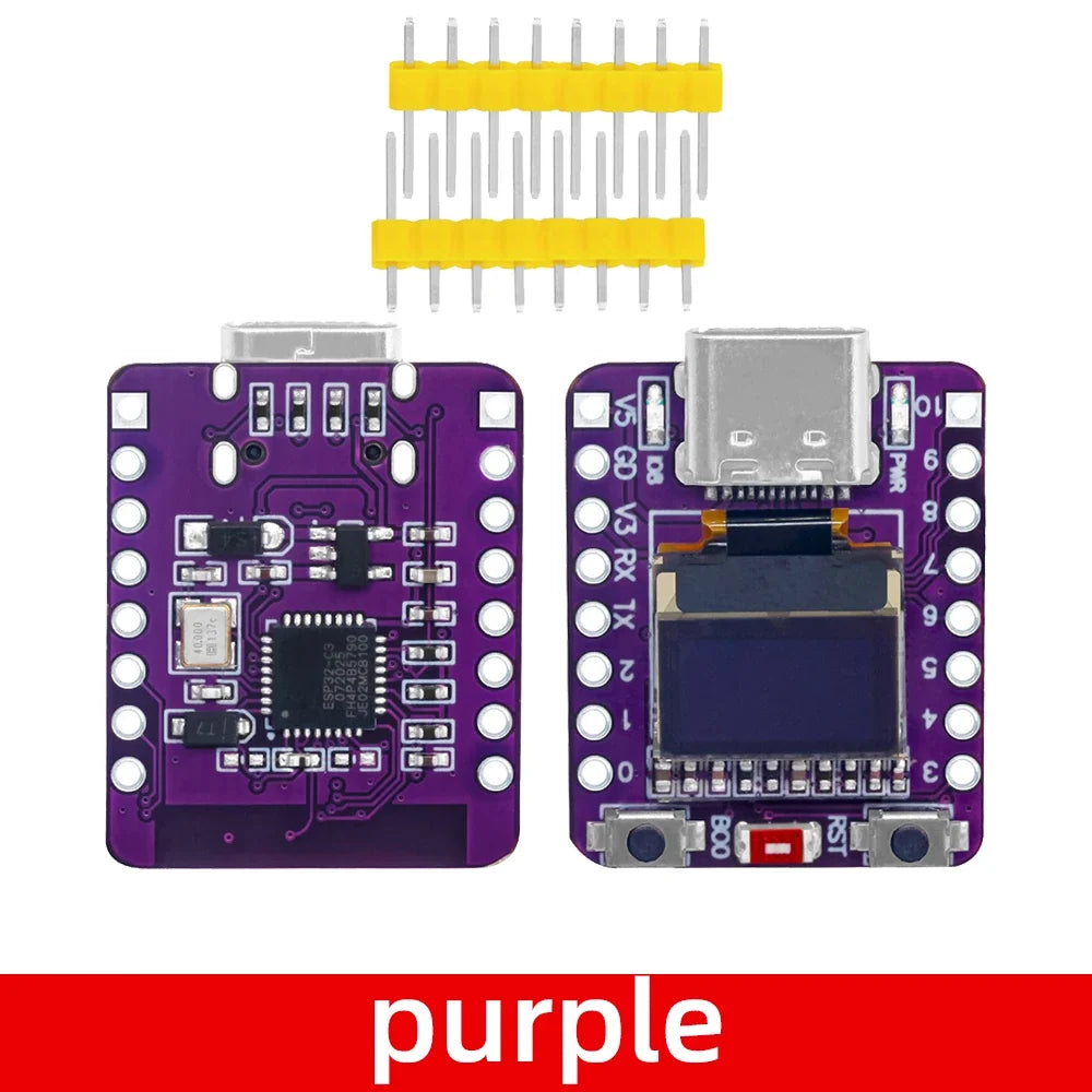 Mini ESP32-C3 Dev Board – Wi-Fi, Bluetooth & OLED Display