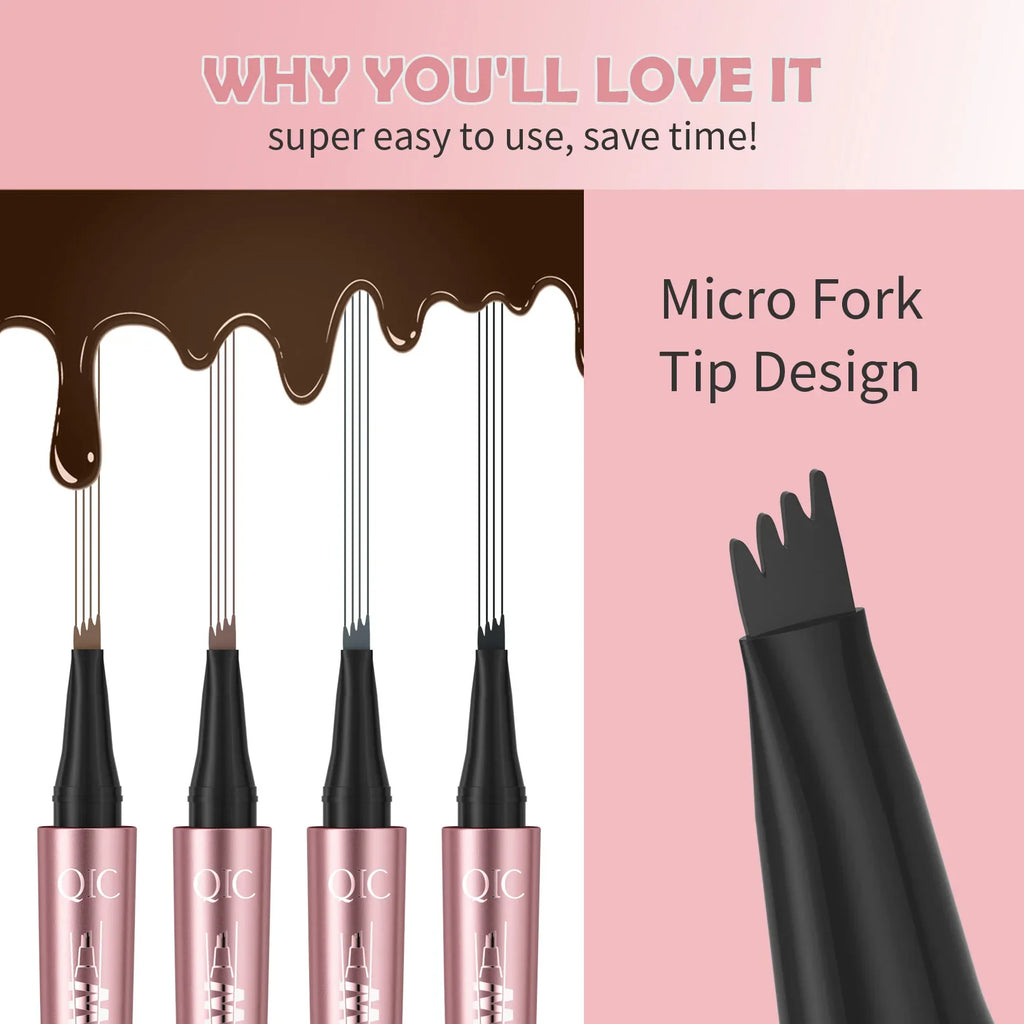 QIC Waterproof Microblading Eyebrow Pen | 4-Tip, 6 Colors