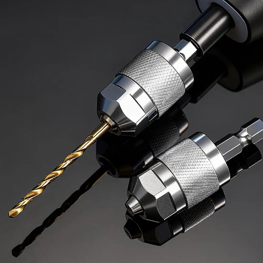 3-Jaw Keyless Drill Chuck 0 3- Capacity Bit Adapter Hex Shank