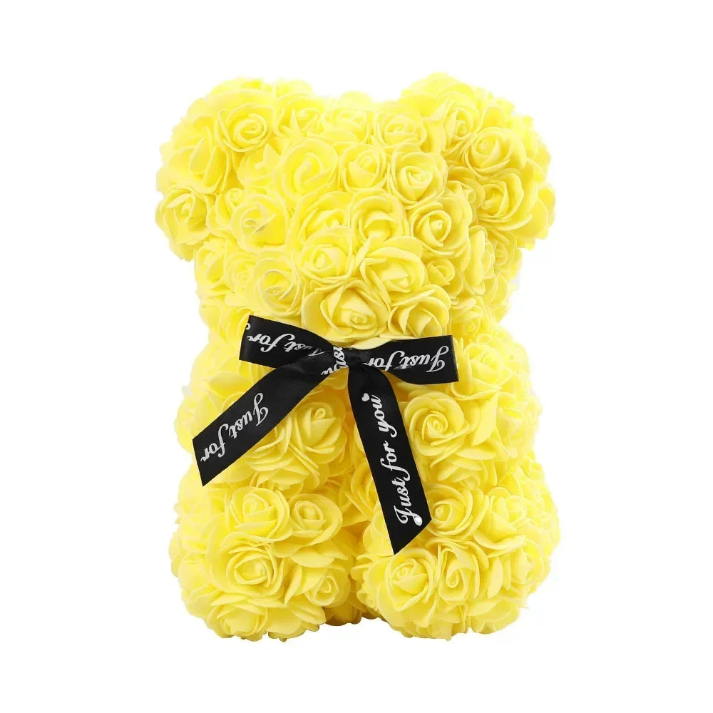 Eternal Rose Teddy Bear Artificial Flower Birthday Anniversary Decor