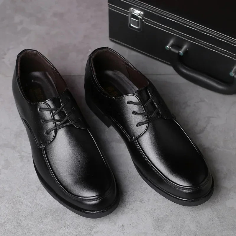 YBQJOO Men's Business Casual Lace-Up Flat Dress Shoes