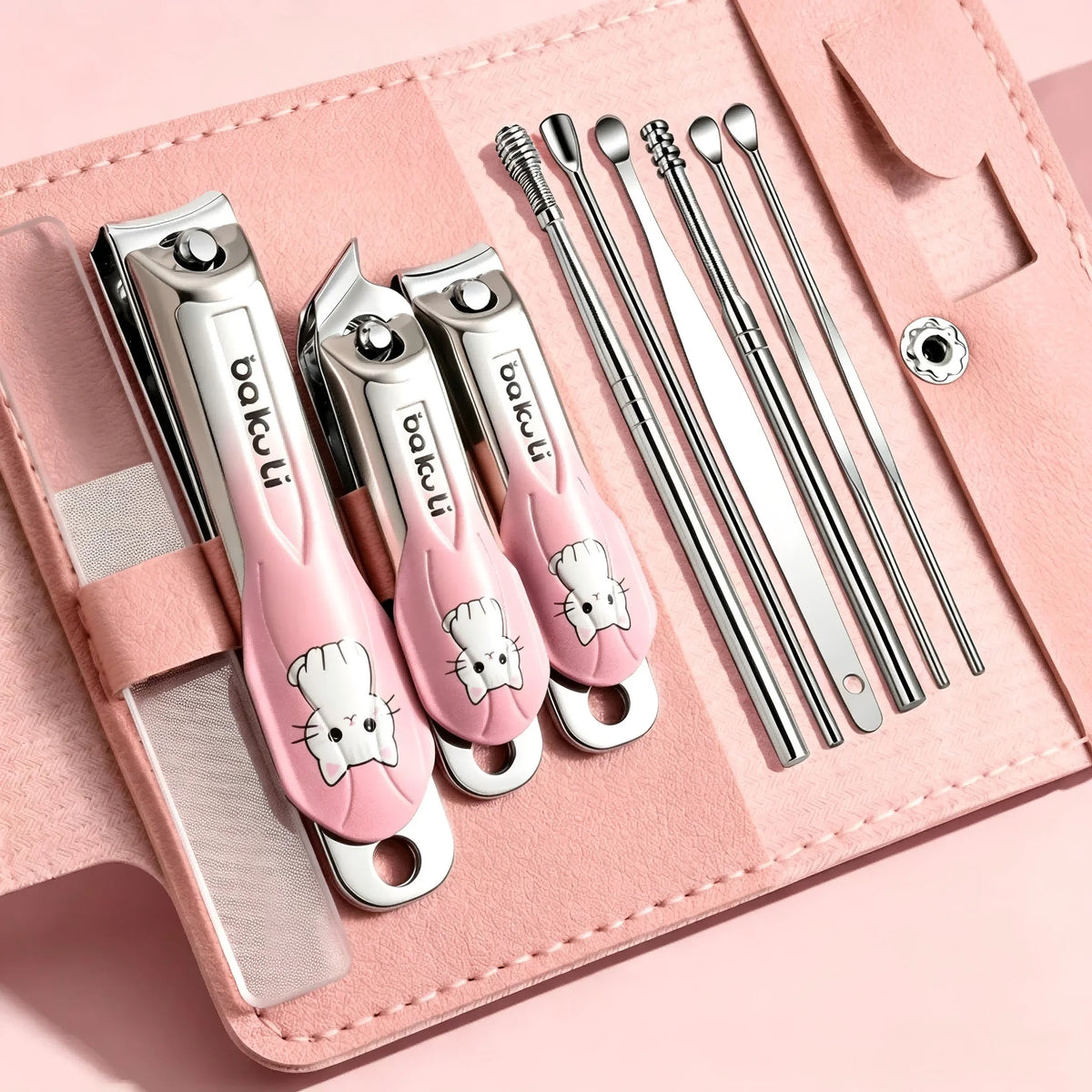 10-Piece Stainless Steel Manicure Kit – Nail Clippers & Tweezers