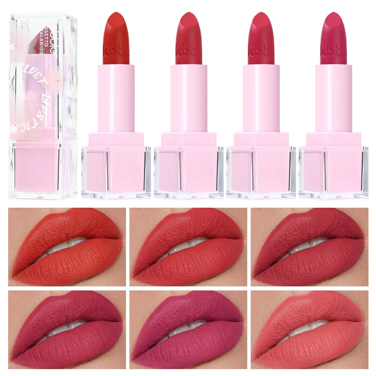 USHAS Matte Lipstick – Velvet Red Long-Lasting Lip Glaze