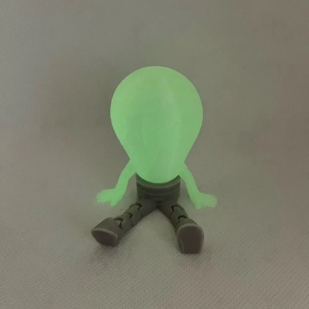 3D Printed Glow-in-the-Dark Bulb Figurine Desktop Ornament