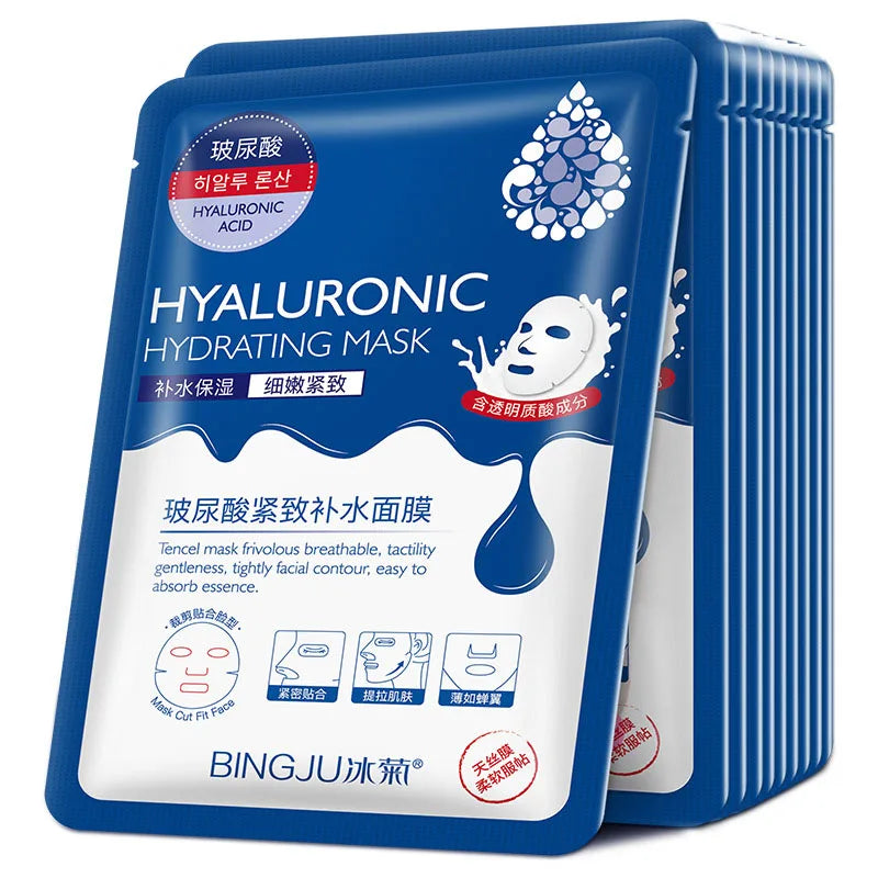 SADOER 20pc Hyaluronic Acid & Collagen Sheet Face Masks