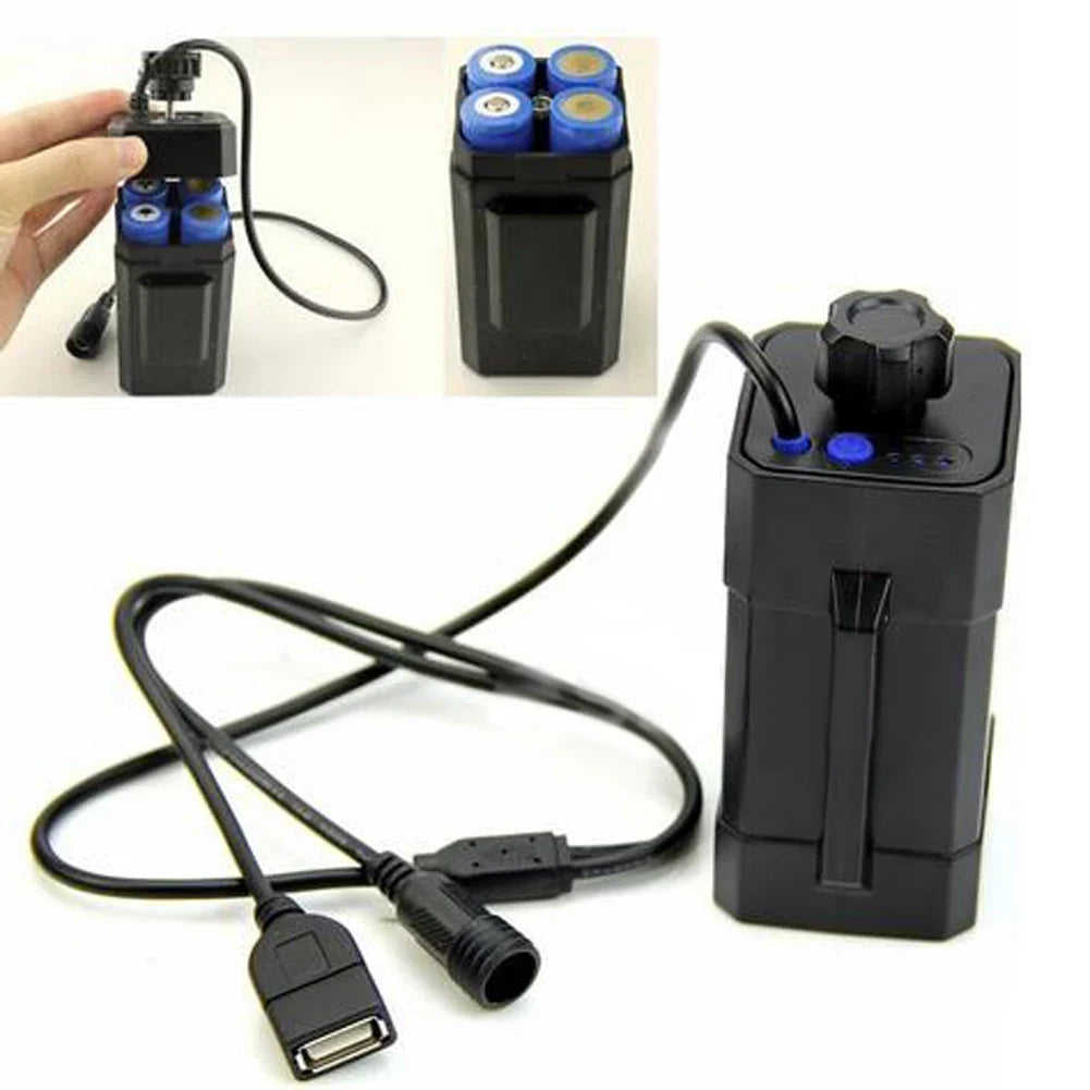 1 Waterproof Battery Case 4x 18650 Batteries House Cover Bicycle Bike