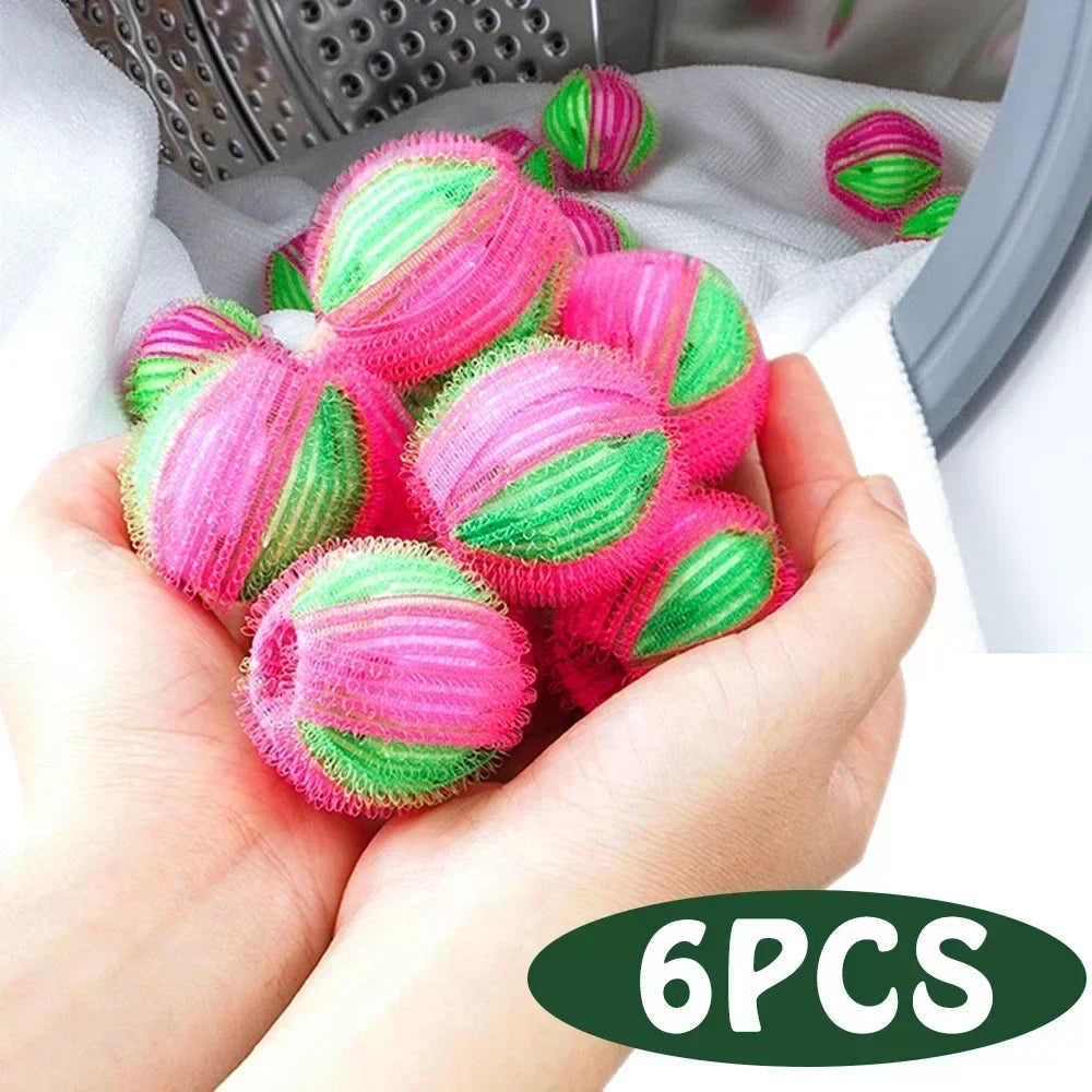 6-Pack Nylon Laundry Balls – Pet Hair & Lint Remover