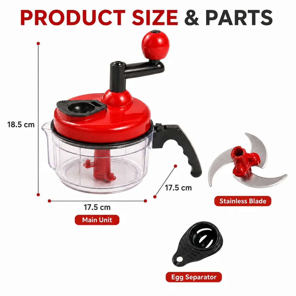 Manual Hand Crank Food Chopper – Garlic & Vegetable Dicer