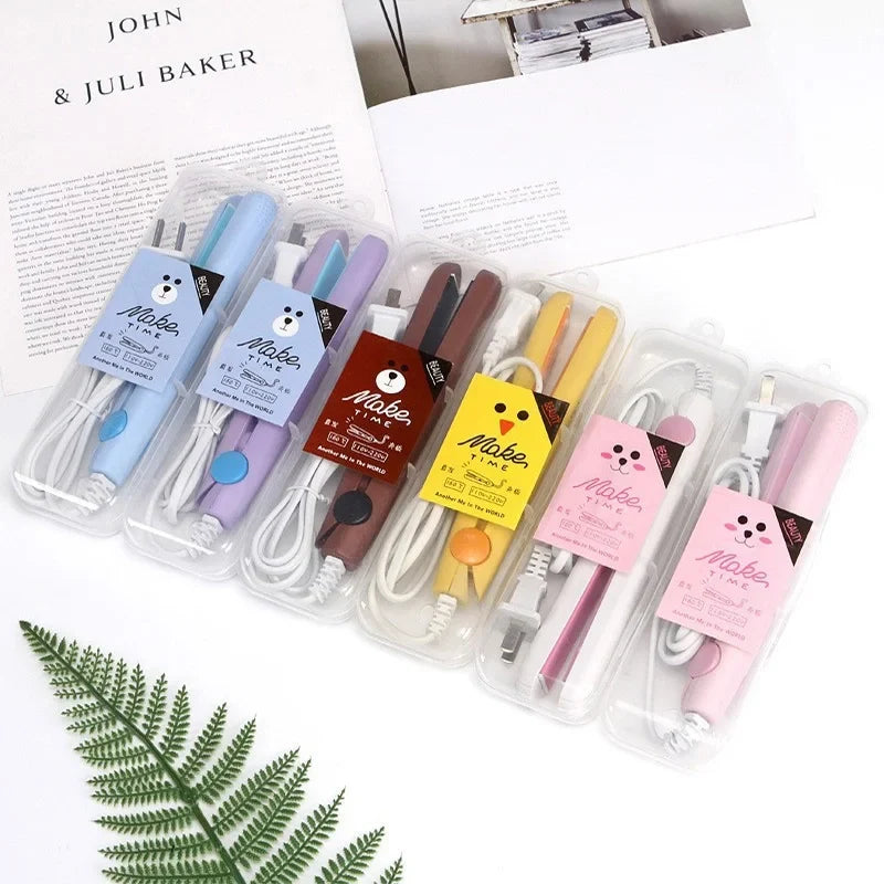 Mini 2-in-1 Ceramic Tourmaline Hair Straightener & Curler Flat Iron