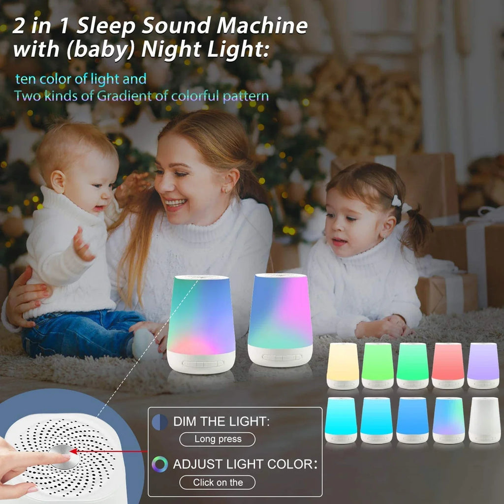 Smart Baby White Noise Machine | 34 Sounds, Night Light & App