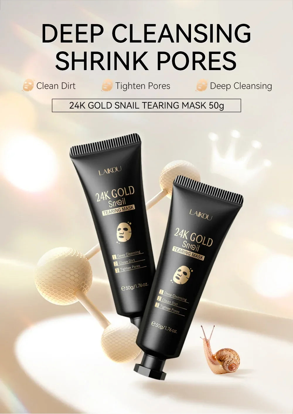 LAIKOU 24K Gold Sakura Peel-Off Face Mask – Brightening 50g