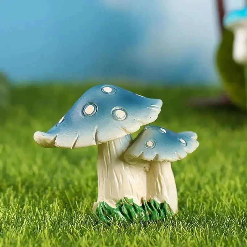 Resin Mushroom Figurines – Mini Garden Bonsai Fairy Decor