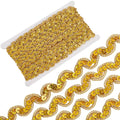 13M Black Metallic Sequin Ribbon – Wave Edge Lace Trim 12.5mm
