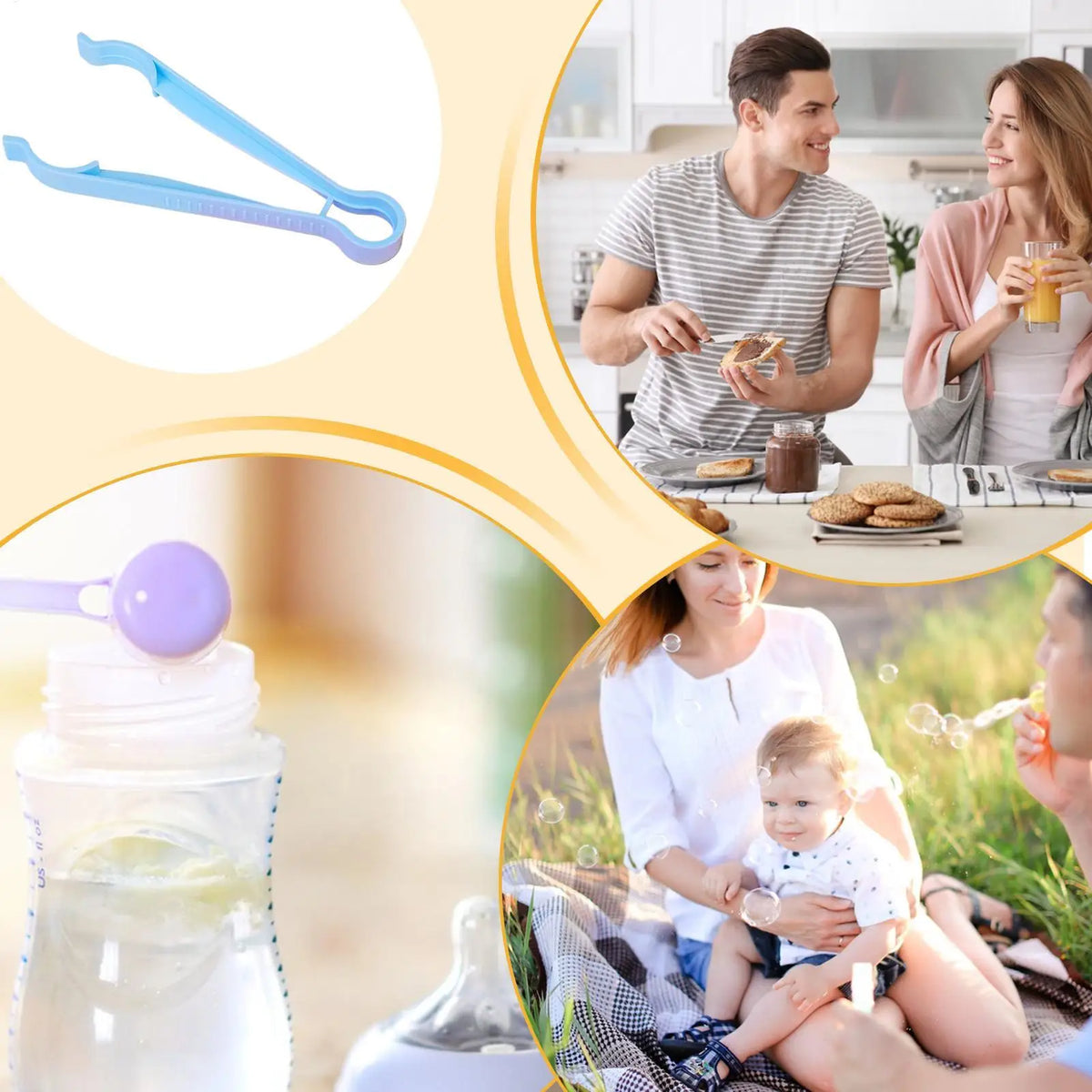 Baby Bottle Tongs – Heat-Resistant Non-Slip Silicone Clamp