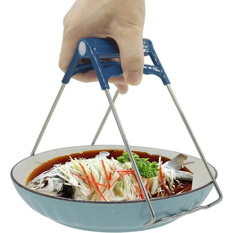 3-Piece Silicone Pot Holder Gripper Clip Set | Non-Slip Kitchen Tongs