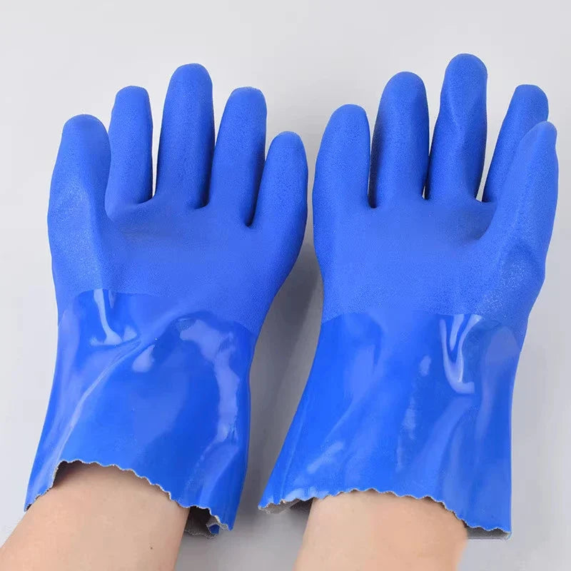 PVC Industrial Rubber Gloves – Anti-Slip, Waterproof & Chemical Resistant