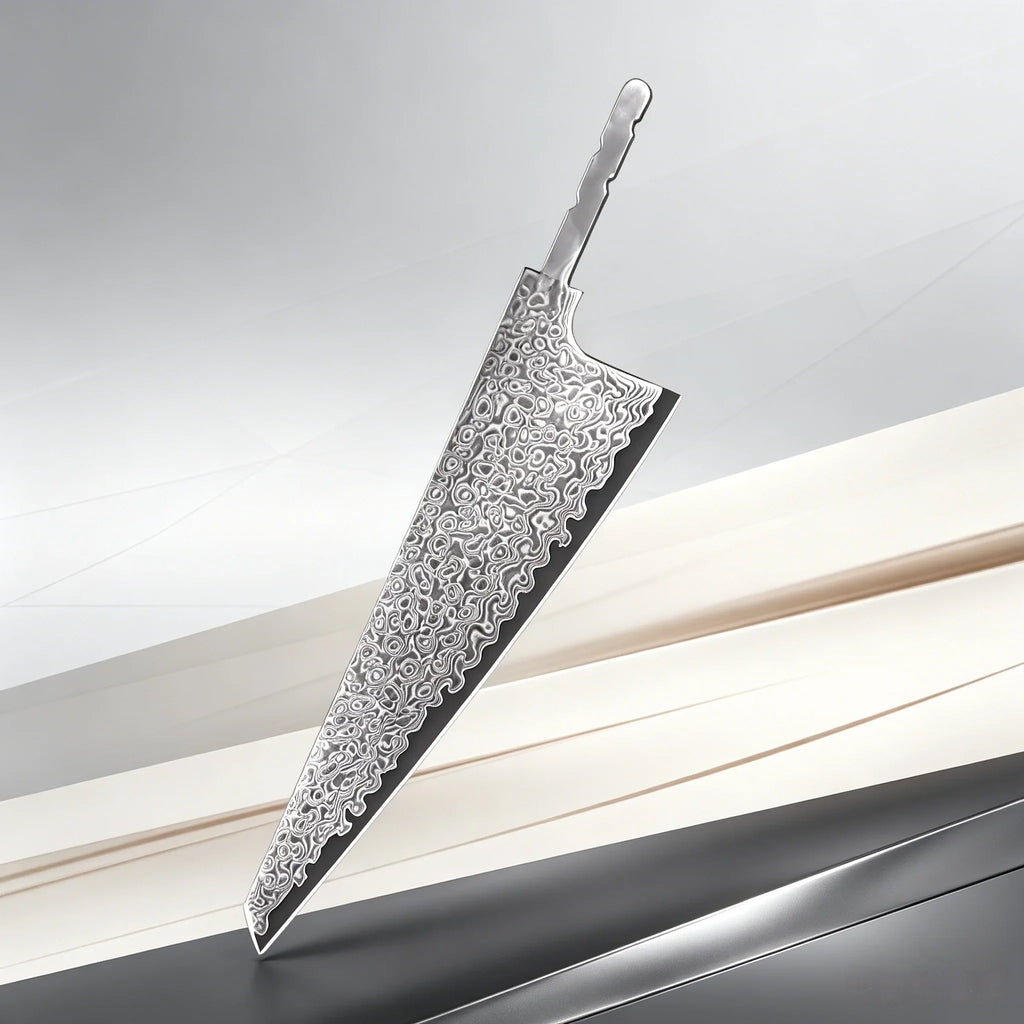 67-Layer Damascus Steel Knife Blank – VG10 Core Chef Blade