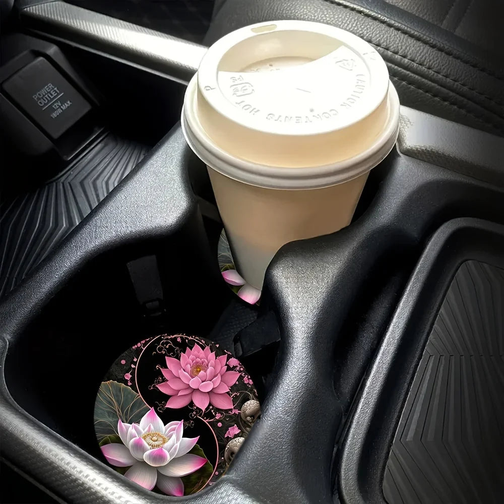 Lotus EVA Absorbent Coasters – Car, Home & Office Use