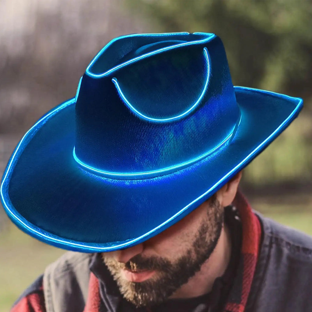 LED Light Up Cowboy Hat – Disco Party Hat for Men & Women