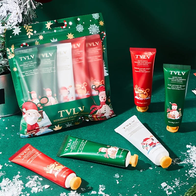 5-Piece Christmas Hand Cream Gift Set | Moisturizing Squalane