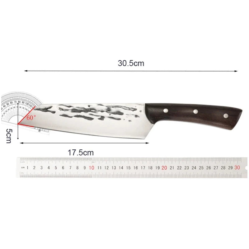 Japanese Forged Stainless Steel Chef Knife – Wood Handle