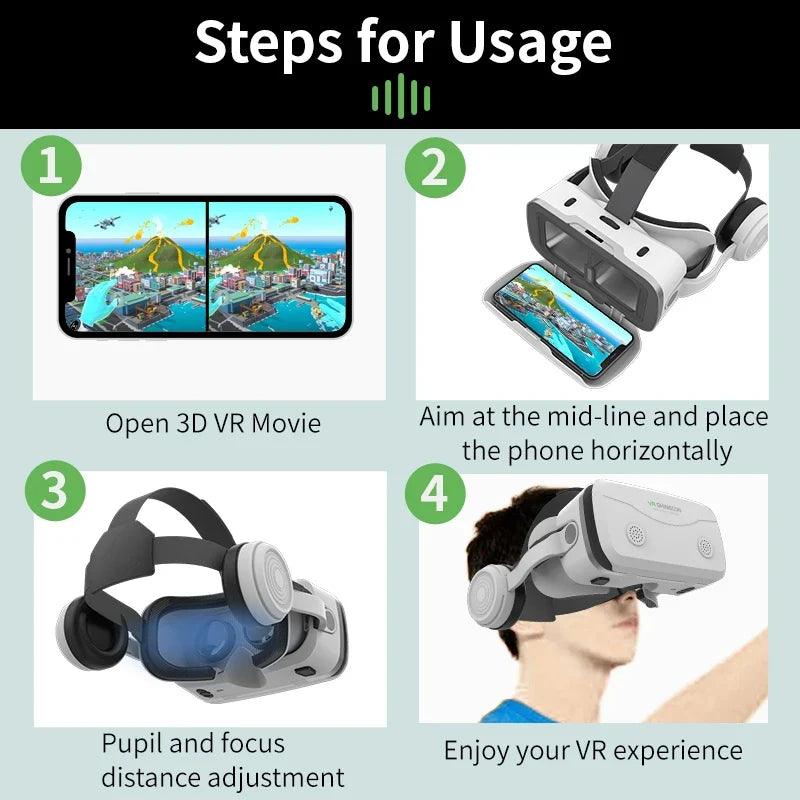 AyeBeau VR Headset 3D Glasses for Smartphones | Shinecon G15E