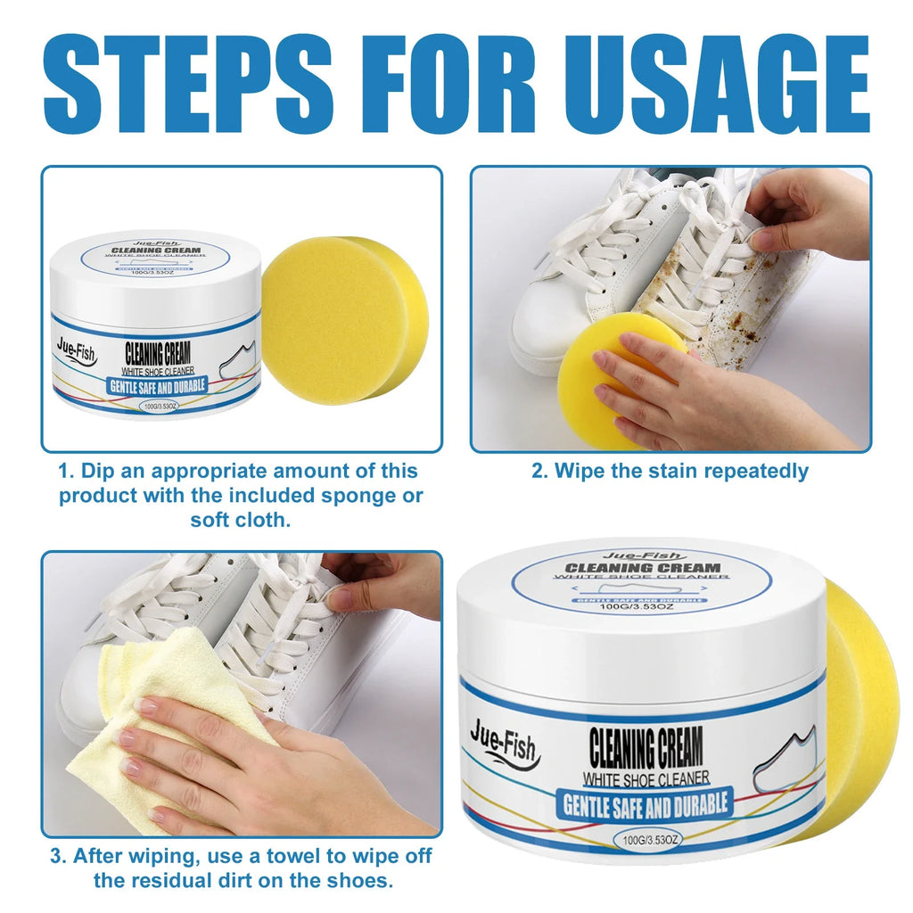 Jue-Fish Sneaker Cleaning Cream | Remove Yellow Edges & Stains